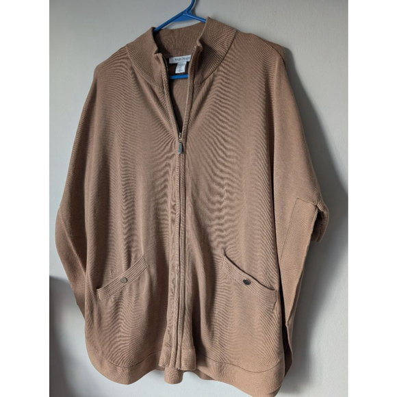 Women's White House Black Market Brown Poncho Sweater S/M - Picture 2 of 6